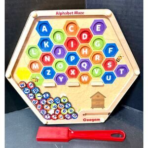 Coogam Magnetic Alphabet Maze Board letter recognition color matching fine motor